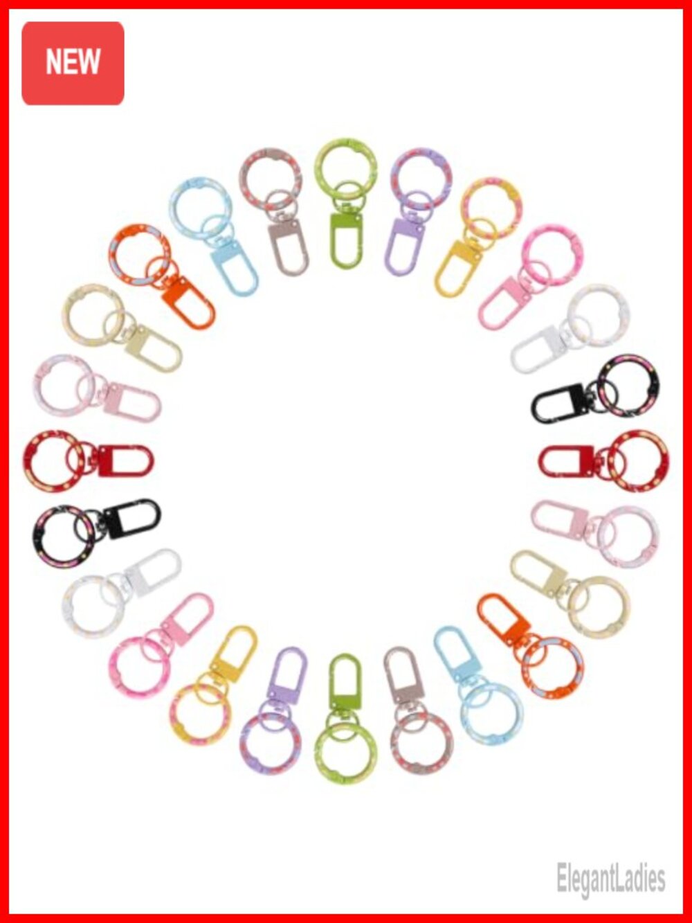24PCS Zinc Alloy Donut Keychain Clips Lobster Claw Key Rings